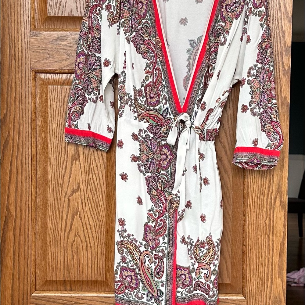 Paisley Print Kimono Dress